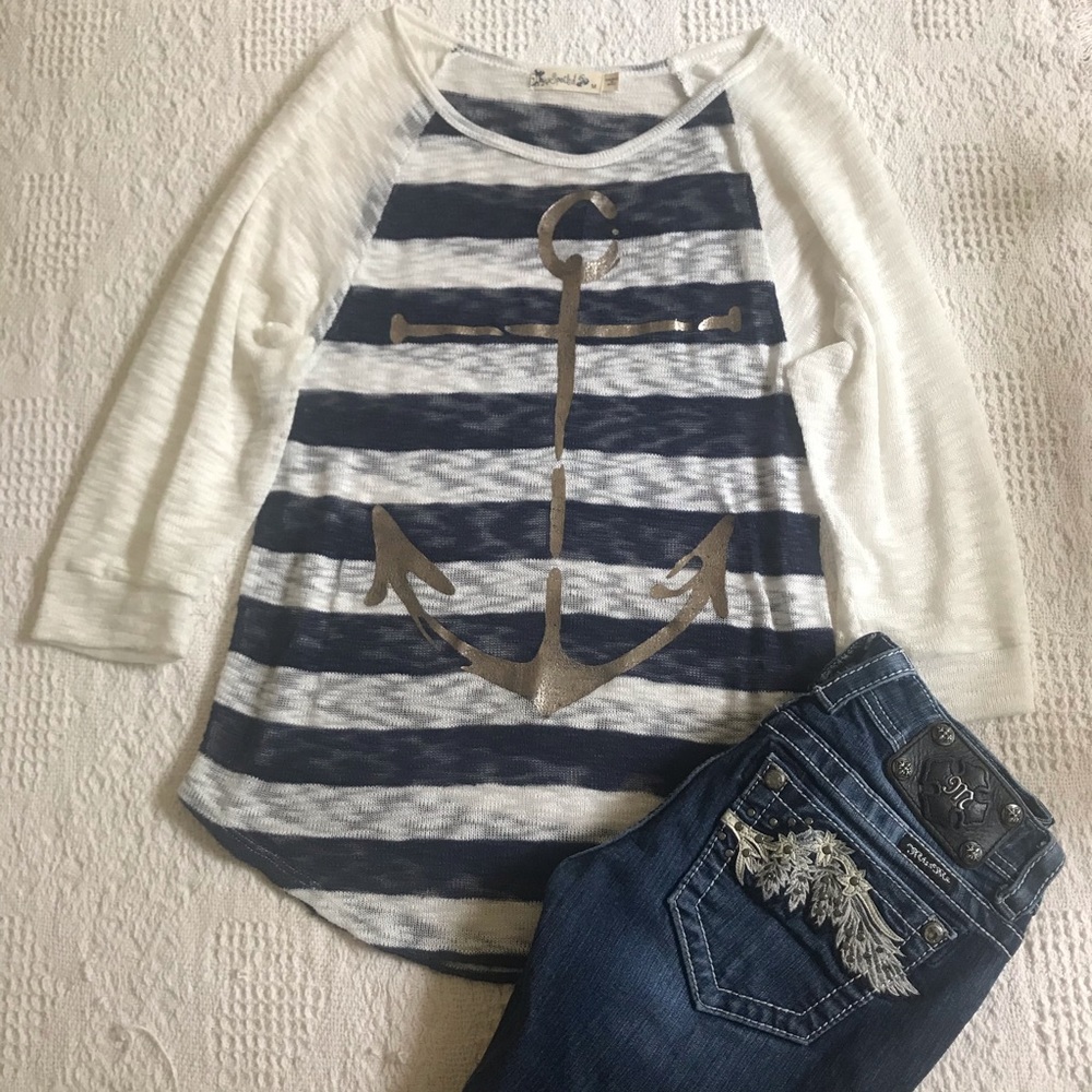 Spoiled Lightweight Sweater with Graphic Anchor